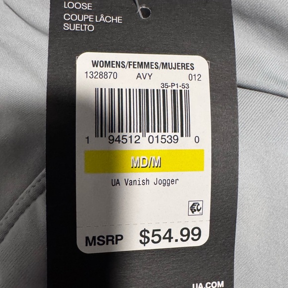 NWT Under Armour Woman’s Gray Vanishing Joggers - Picture 2 of 5